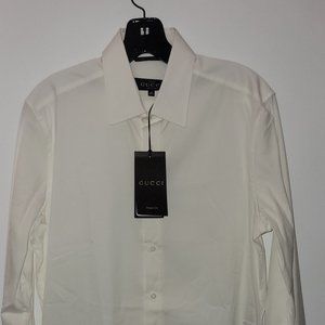 GUCCI SLIM WHITE BUTTON DOWN SHIRT
